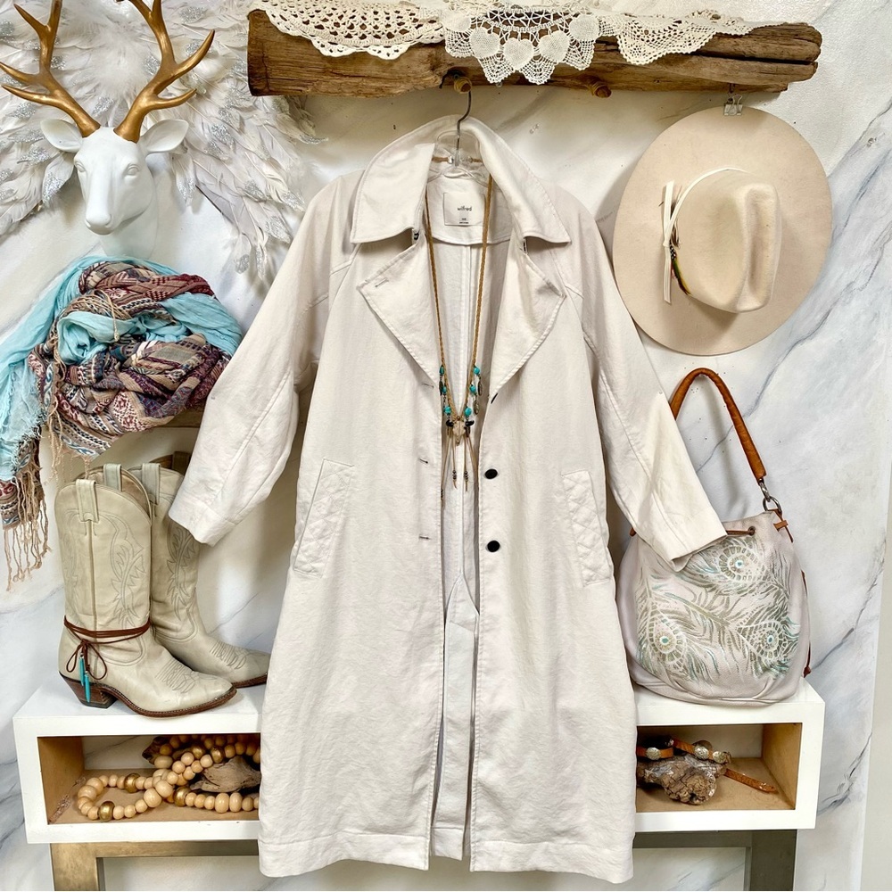 Aritzia Wilfred fall boho blazer style duster jacket w midcentury YTK retro vibe